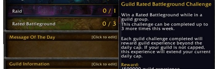 Guild Challenges: Desafios semanais para a guilda