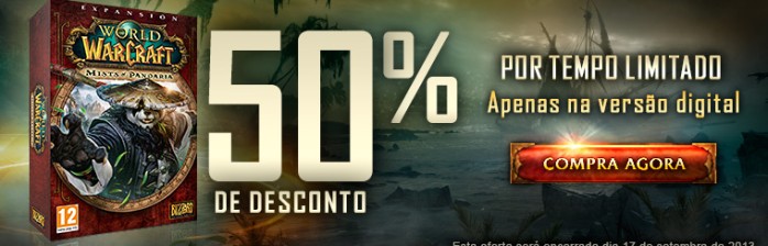 Mists of Pandaria com 50% de desconto