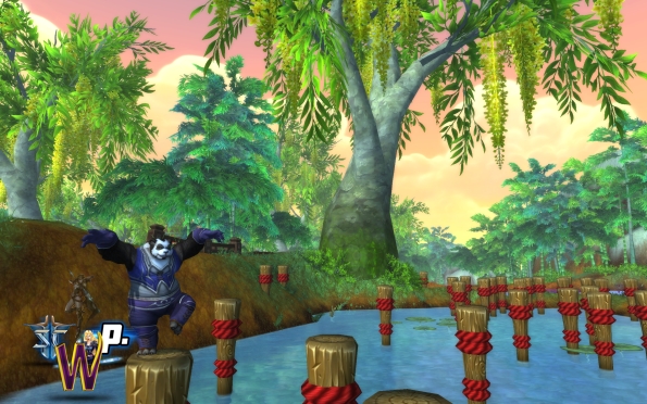 Mists of Pandaria -- Pandaren Monk Performing Crane