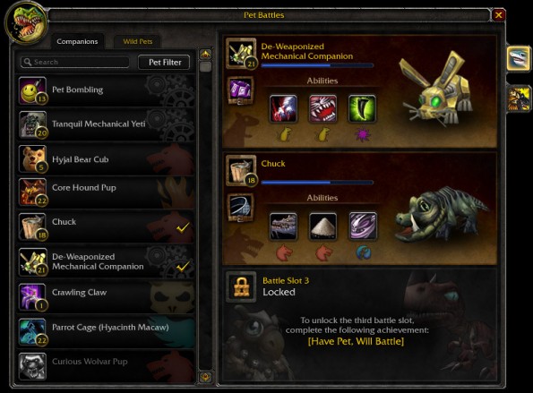 Areia Movediça - Habilidade de Mascote de Combate - World of Warcraft