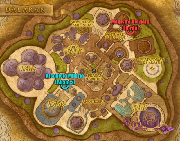 Mapa Dalaran Vendors